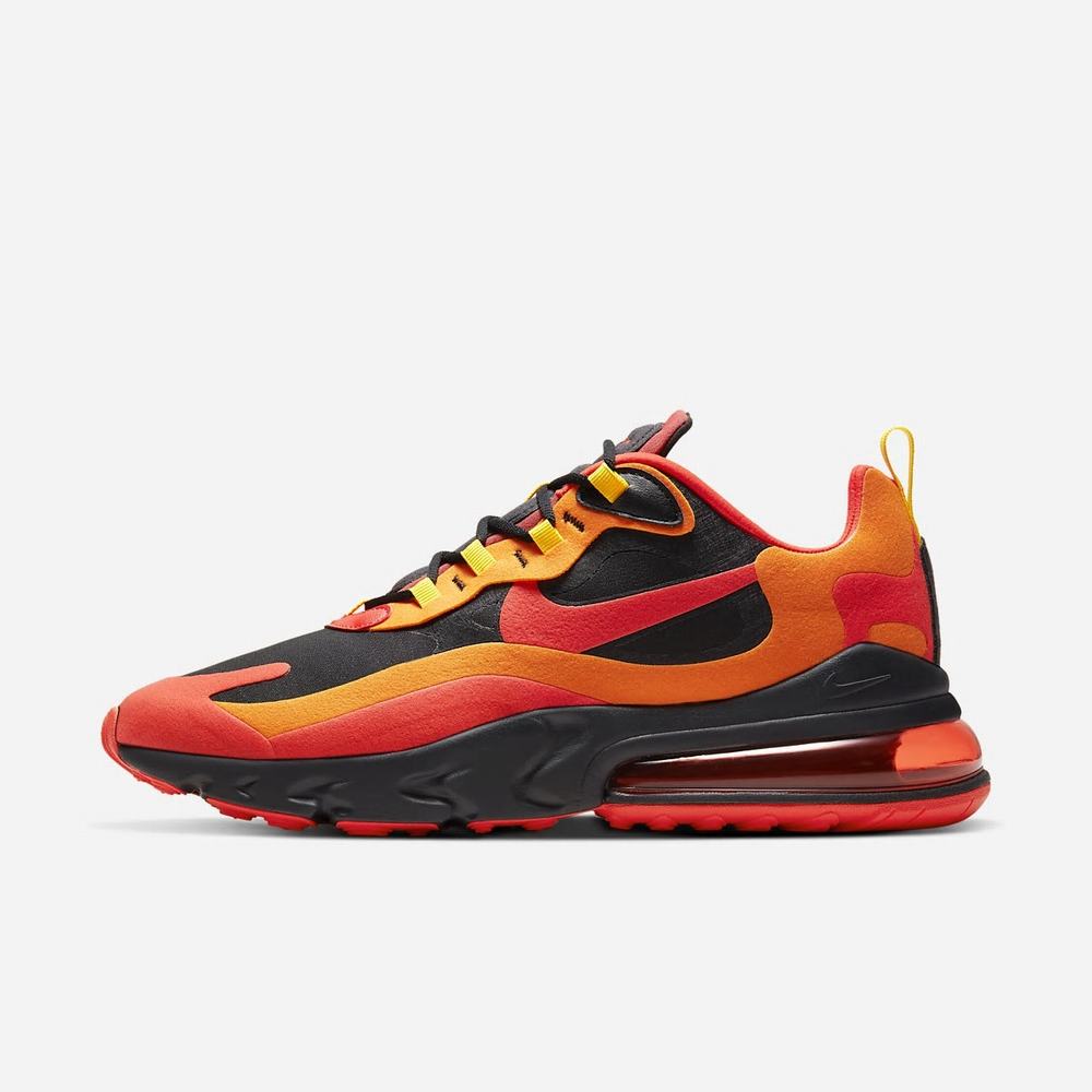 Sneakers Nike Air Max 270 React Noir 4280-156 Black/Speed Yellow/Magma Orange/Chile Red Homme | RQT-78802117